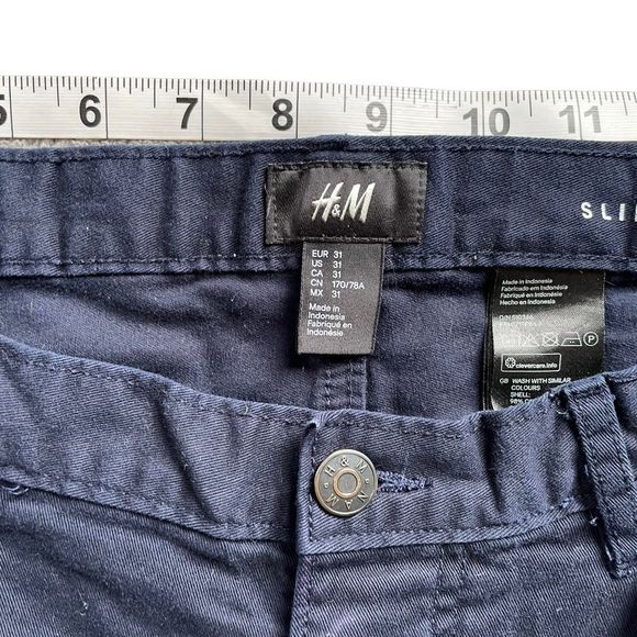 Men’s H&M Navy Blue slim fit pants size 31 - Picture 3 of 6
